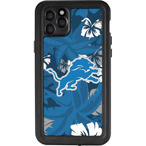 NFL Detroit Lions Tropical Print iPhone 11 Pro Max Waterproof Case