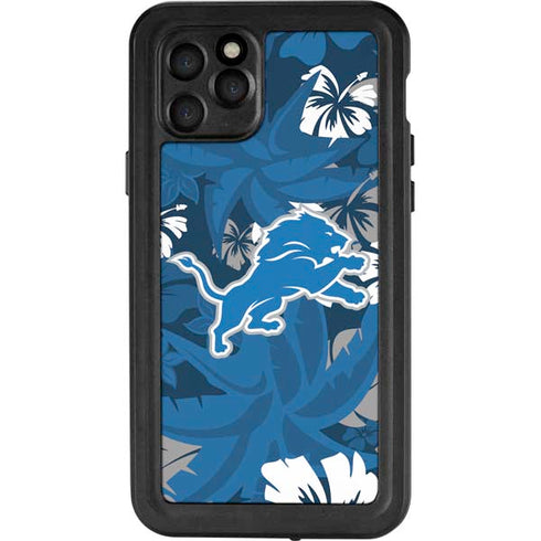 NFL Detroit Lions Tropical Print iPhone 11 Pro Waterproof Case