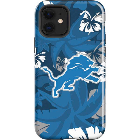 NFL Detroit Lions Tropical Print iPhone 12 Impact Case