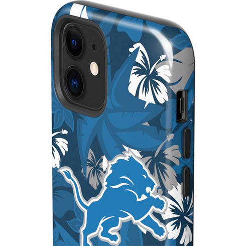NFL Detroit Lions Tropical Print iPhone 12 Impact Case