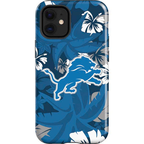 NFL Detroit Lions Tropical Print iPhone 12 Mini Impact Case