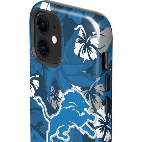 NFL Detroit Lions Tropical Print iPhone 12 Mini Impact Case