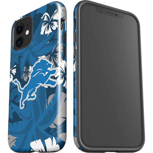 NFL Detroit Lions Tropical Print iPhone 12 Mini Impact Case
