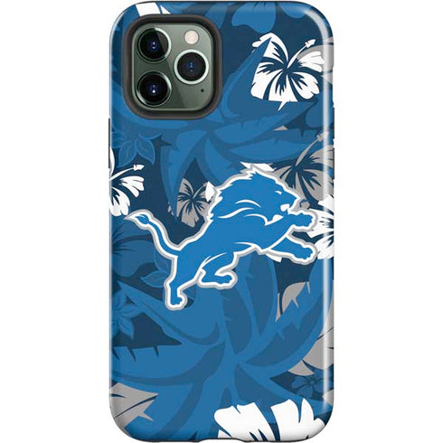 NFL Detroit Lions Tropical Print iPhone 12 Pro Impact Case