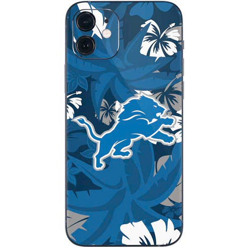 NFL Detroit Lions Tropical Print iPhone 12 Skin