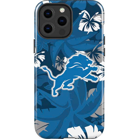 NFL Detroit Lions Tropical Print iPhone 13 Pro Max Impact Case