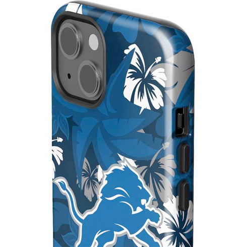 NFL Detroit Lions Tropical Print iPhone 14 Plus Impact Case