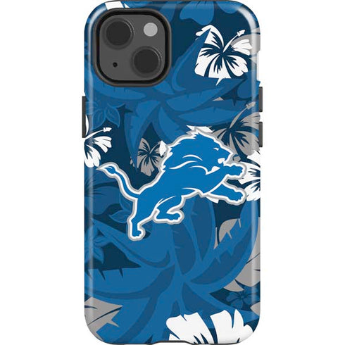 NFL Detroit Lions Tropical Print iPhone 15 Impact Case