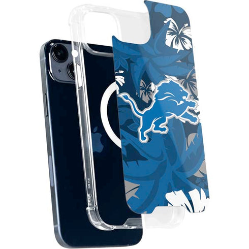 NFL Detroit Lions Tropical Print iPhone 15 Plus MagSafe Case