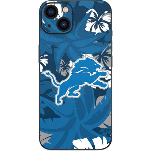 NFL Detroit Lions Tropical Print iPhone 15 Plus Skin