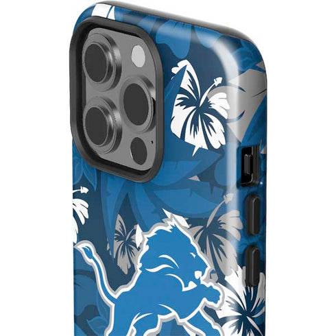 NFL Detroit Lions Tropical Print iPhone 15 Pro Impact Case