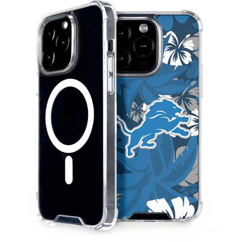 NFL Detroit Lions Tropical Print iPhone 15 Pro MagSafe Case