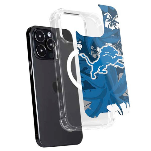 NFL Detroit Lions Tropical Print iPhone 15 Pro MagSafe Case