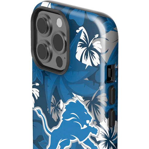 NFL Detroit Lions Tropical Print iPhone 15 Pro Max Impact Case