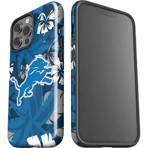 NFL Detroit Lions Tropical Print iPhone 15 Pro Max Impact Case