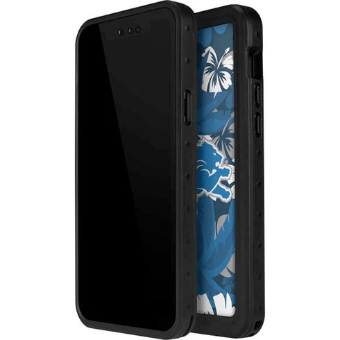 NFL Detroit Lions Tropical Print iPhone 14 Pro Max Waterproof Case