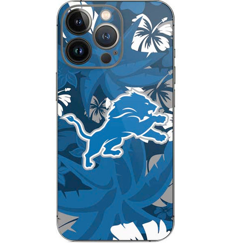NFL Detroit Lions Tropical Print iPhone 14 Pro Skin