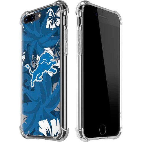 NFL Detroit Lions Tropical Print iPhone 7/8 Plus Clear Case