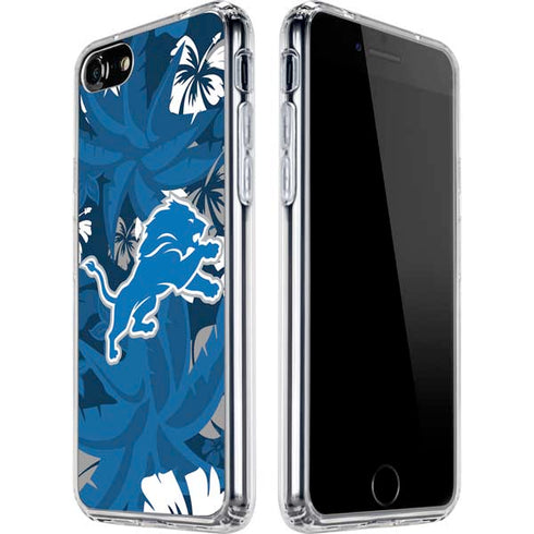 NFL Detroit Lions Tropical Print iPhone SE (2nd & 3rd Gen) Clear Case