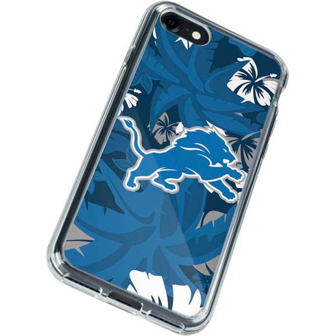 NFL Detroit Lions Tropical Print iPhone SE (2nd & 3rd Gen) Clear Case