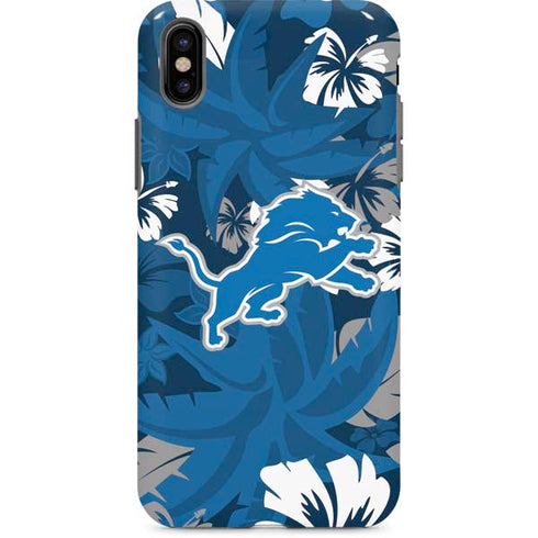 NFL Detroit Lions Tropical Print iPhone X Pro Case