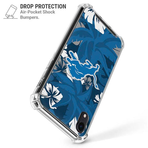 NFL Detroit Lions Tropical Print iPhone XR Clear Case