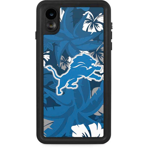 NFL Detroit Lions Tropical Print iPhone XR Waterproof Case