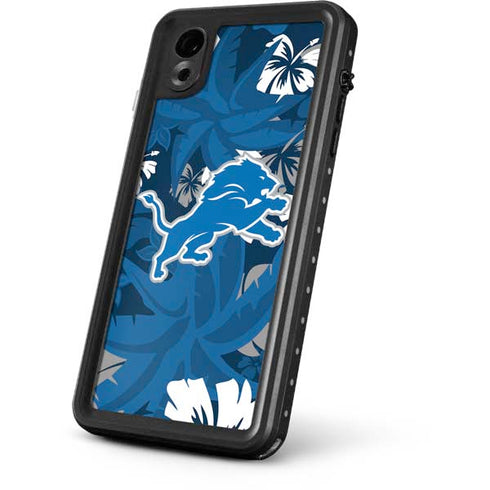 NFL Detroit Lions Tropical Print iPhone XR Waterproof Case