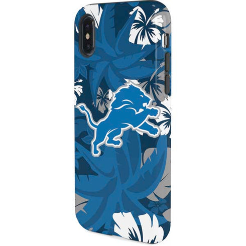 NFL Detroit Lions Tropical Print iPhone XS Pro Case