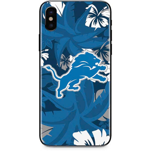NFL Detroit Lions Tropical Print iPhone XS Skin