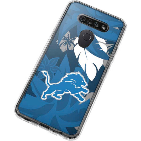 NFL Detroit Lions Tropical Print LG K51/Q51 Clear Case
