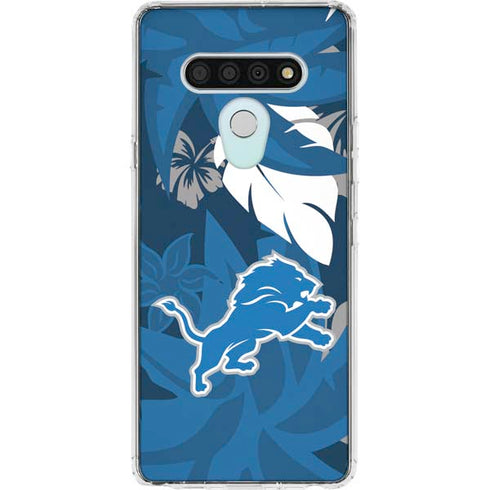 NFL Detroit Lions Tropical Print LG Stylo 6 Clear Case