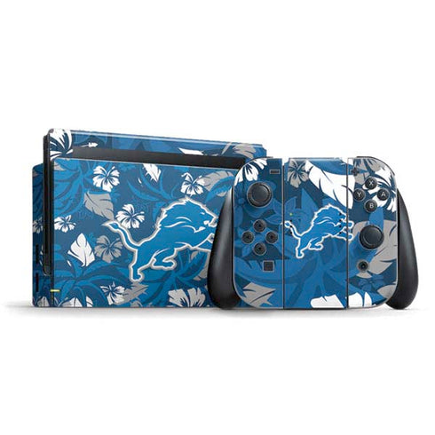 NFL Detroit Lions Tropical Print Nintendo Switch Bundle Skin