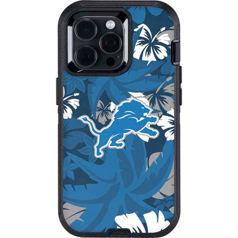 NFL Detroit Lions Tropical Print Otterbox Defender iPhone Skin