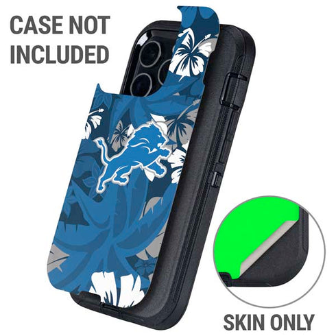 NFL Detroit Lions Tropical Print Otterbox Defender iPhone Skin