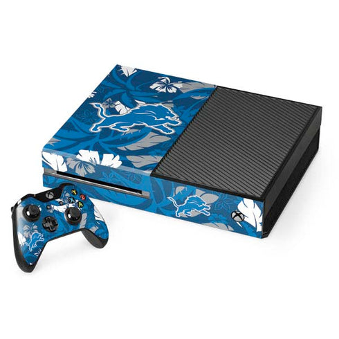 NFL Detroit Lions Tropical Print Xbox One Console and Controller Bundle Skin