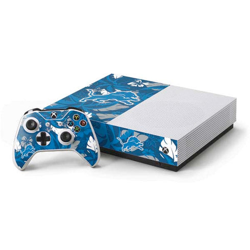 NFL Detroit Lions Tropical Print Xbox One S All-Digital Edition Bundle Skin