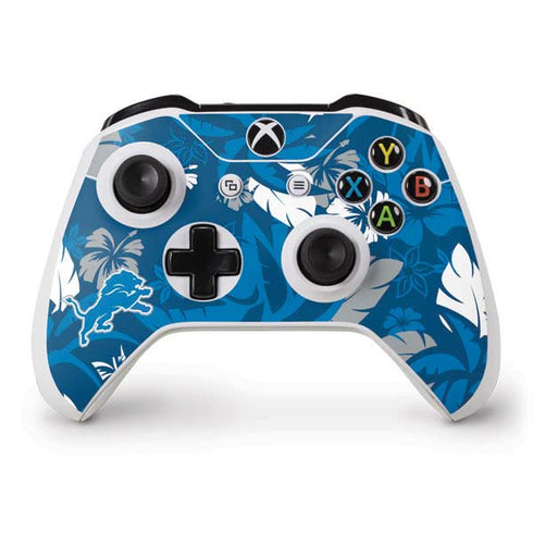 NFL Detroit Lions Tropical Print Xbox One S Controller Skin
