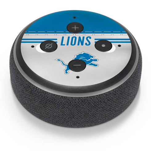 NFL Detroit Lions White Striped Amazon Echo Dot Skin