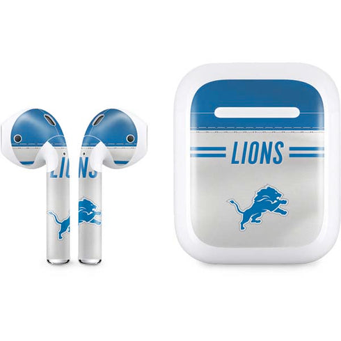 NFL Detroit Lions White Striped Apple AirPods Skin