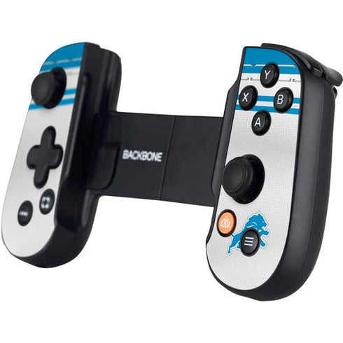 NFL Detroit Lions White Striped Backbone One for iPhone Game Controller Skin