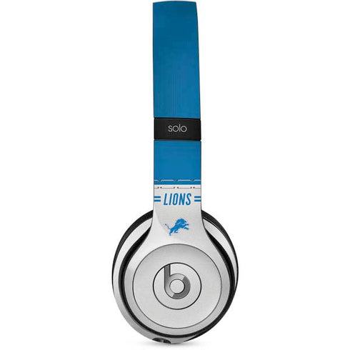 NFL Detroit Lions White Striped Beats Solo 2 Wired Skin