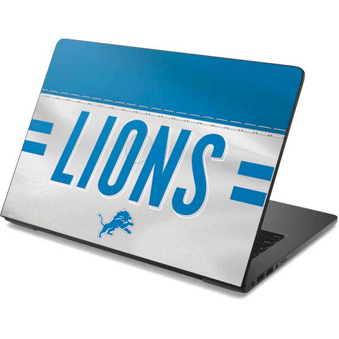 NFL Detroit Lions White Striped Dell Chromebook Skin