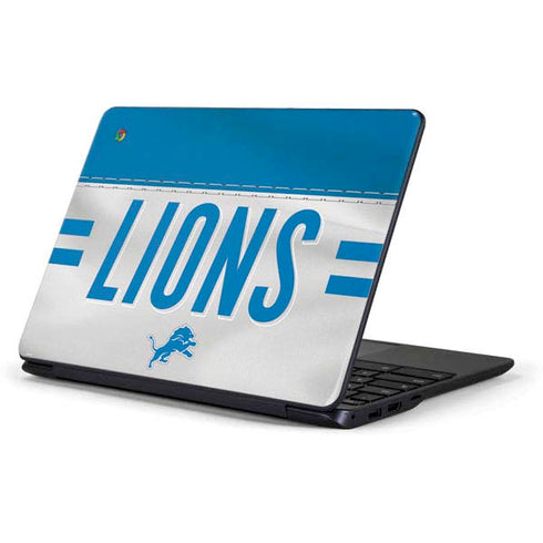 NFL Detroit Lions White Striped Samsung Chromebook Skin