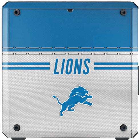NFL Detroit Lions White Striped Cooler Master MasterBox Q300L Mini Tower Skin