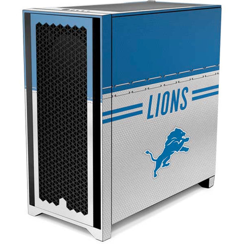 NFL Detroit Lions White Striped Corsair 4000D Tempered Glass Mid-Tower ATX Case Skin