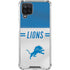 NFL Detroit Lions White Striped Galaxy A12 Clear Case