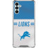 NFL Detroit Lions White Striped Galaxy A13 5G Clear Case