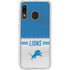NFL Detroit Lions White Striped Galaxy A20 Clear Case