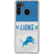 NFL Detroit Lions White Striped Galaxy A21 Clear Case